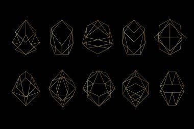 Geometrik şekiller kümesi, vektör illüstrasyonu.