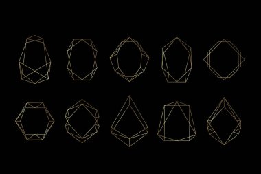 Geometrik şekiller kümesi, vektör illüstrasyonu.