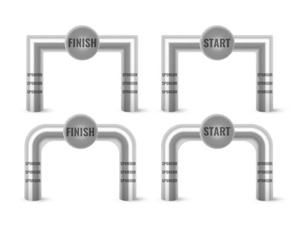 Aufblasbare Bogen Set Isolierten Vektor Platz Für Sponsoren Werbung Torbogen — Stockvektor