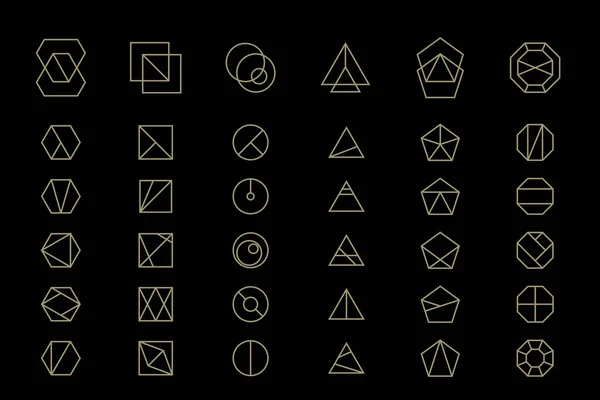 幾何学的な図形のセット ベクトル図 — ストックベクタ