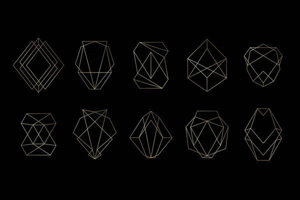 幾何学的な図形のセット ベクトル図 — ストックベクタ