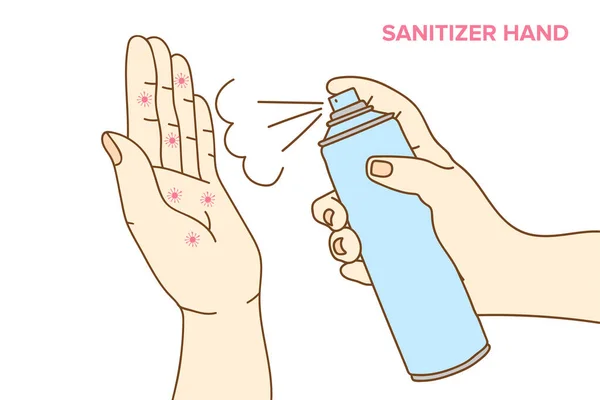 Utilisez Désinfectant Gel Alcool Pour Nettoyer Les Mains Illustration Vectorielle — Image vectorielle