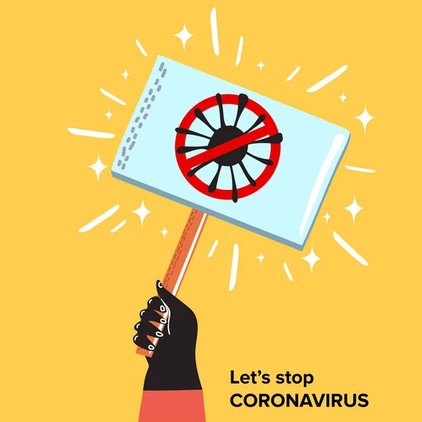 Coronavirus Stoppen Und Vor Dem Virus Konzept Schützen Vektorillustration — Stockvektor