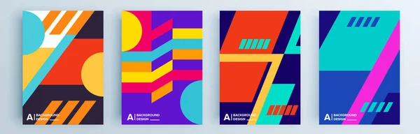 Conjunto Cuatro Fondos Abstractos Ilustración Vectorial — Archivo Imágenes Vectoriales