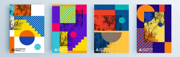 Conjunto Cuatro Fondos Abstractos Ilustración Vectorial — Archivo Imágenes Vectoriales