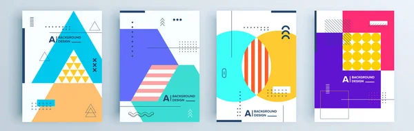 Conjunto Cuatro Fondos Abstractos Ilustración Vectorial — Vector de stock