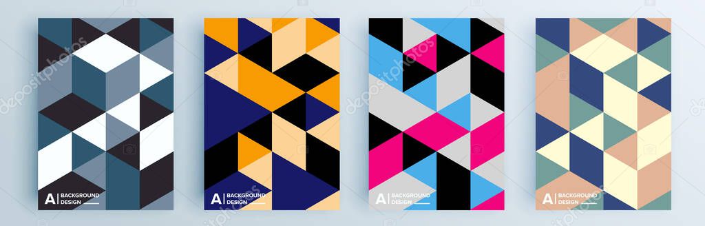 set of four abstract backgrounds, vector illustration