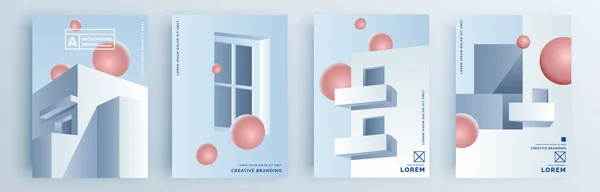 Ensemble Quatre Décors Abstraits Illustration Vectorielle Simple — Image vectorielle
