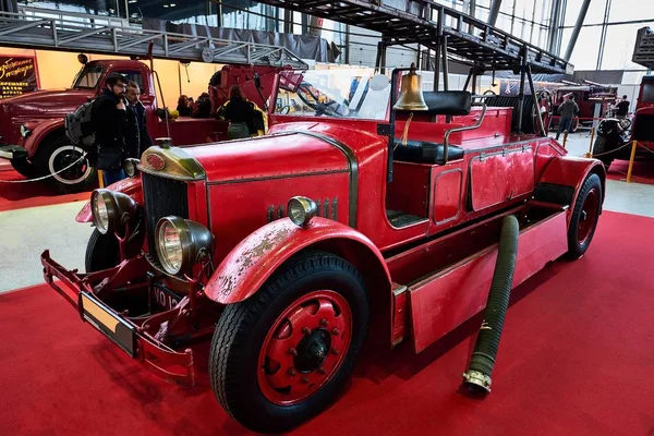 Moskva Mar 2018 Dennis 1929 Brandbil Utställningen Oldtimer Gallery Sokolniki — Stockfoto