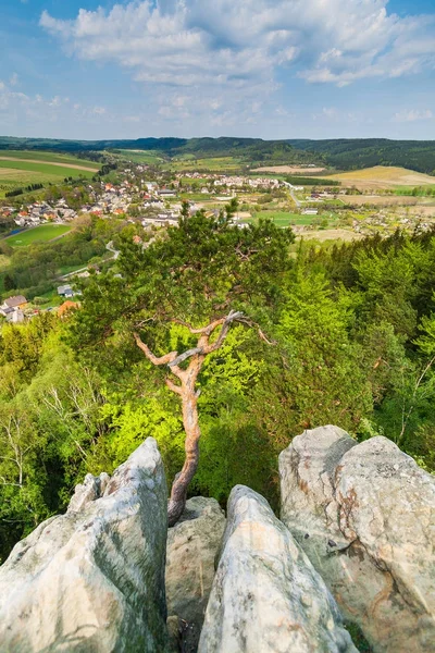 上から Stolowe ビストリツァクウォツカ谷 ズデーテン ポーランドの Szczytna — ストック写真
