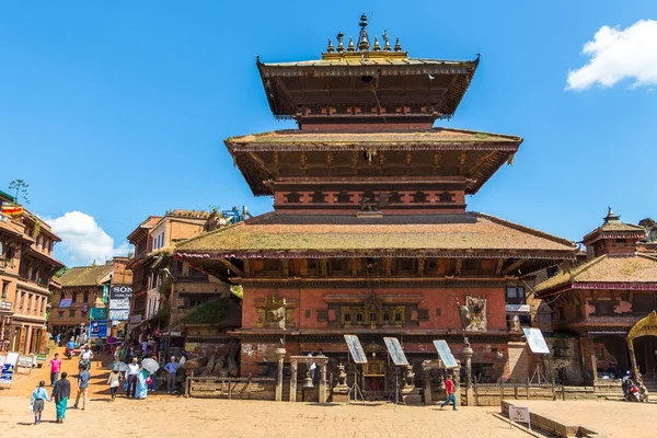 Taumadhi tér, a központi helyeken Bhaktapur város. — Stock Fotó