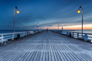 Sopot iskelede soğuk sabah