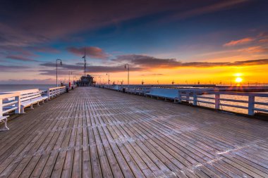 Sopot iskelede soğuk sabah