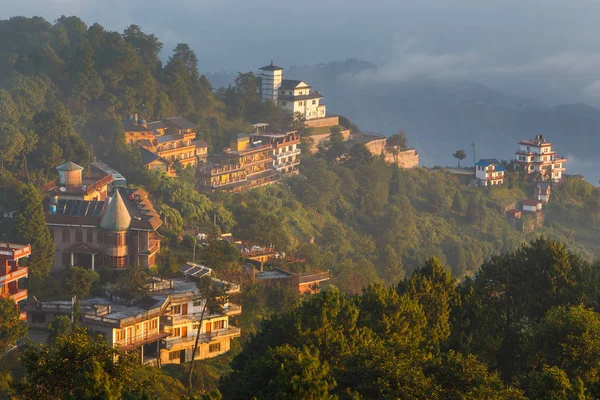 Sunrise in Nagarkot in de Kathmandu-vallei. — Stockfoto