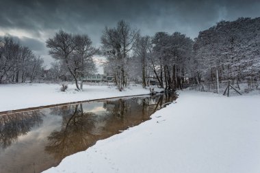 Jelitkowo Gdansk güzel kış manzarası.