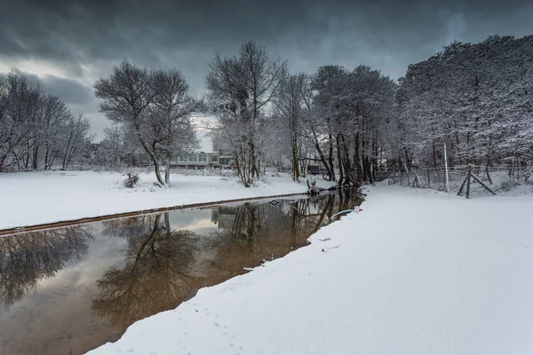 Beau paysage d'hiver à Jelitkowo à Gdansk . — Photo