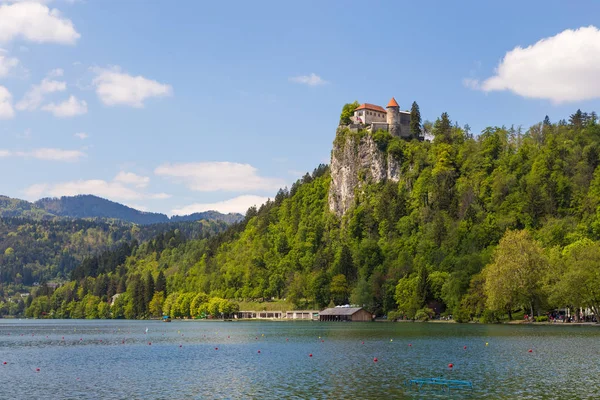 Veduta del castello di Bled sul lago di Bled . — Foto Stock