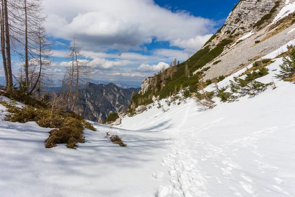 Widok na alpejskie w pobliżu przełęczy Vršič — Zdjęcie stockowe