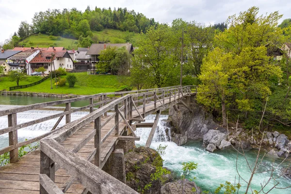 Djävulens bro, träspång i Skofja Loka — Stockfoto