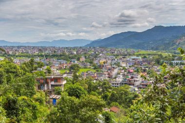 Pokhara şehirde barış Pagoda bakış açısından görüntüleme.