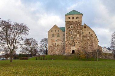 Turku Castle. Ortaçağ Finlandiya Turku şehir bina.