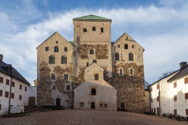 Turku Castle. Ortaçağ Finlandiya Turku şehir bina.
