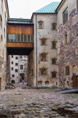 Turku Castle. Ortaçağ Finlandiya Turku şehir bina.