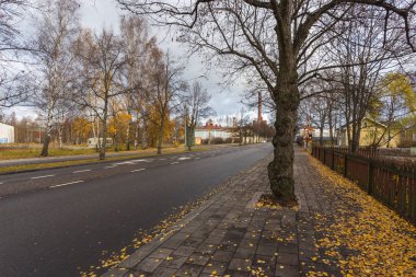 Sonbahar renkleri Turku varoşlarda sokakta.