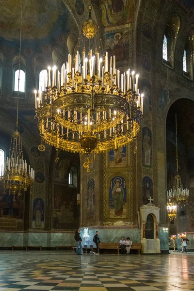 Interior de la Catedral Alexander Nevsky, Sofía, Bulgaria . — Foto de Stock