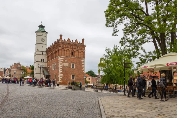 Vue de la mairie de Sandomierz, Pologne . — Photo