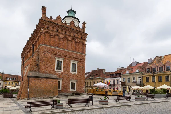 Widok na Ratusz w Sandomierzu, Polska. — Zdjęcie stockowe