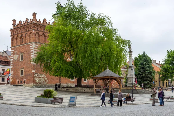 Pohled na radnici Sandomierz, Polsko. — Stock fotografie