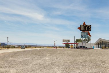 Gas station and Cafe on Route 66, Amboy, USA. clipart