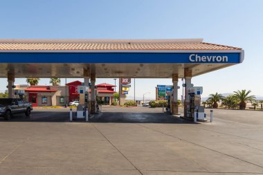 Las Vegas, Usa 'daki sembol benzin istasyonu..