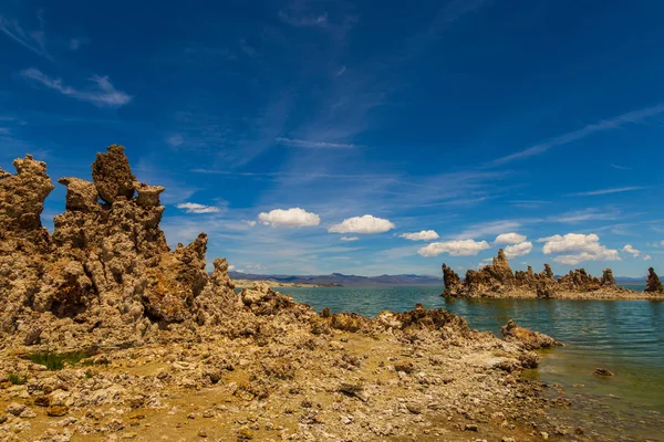 Mono Lake, σχηματισμοί βράχων και βλάστηση, Καλιφόρνια, Usa. — Φωτογραφία Αρχείου