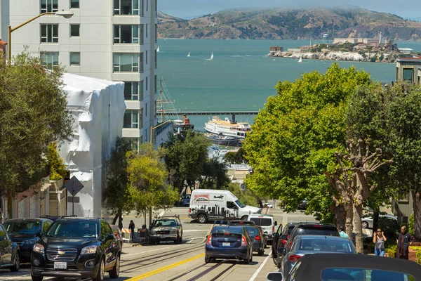 San Francisco California Usa Giugno 2015 Elegante Residenza Facciata Auto — Foto Stock