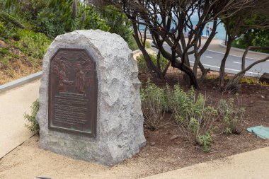 San Francisco, Kaliforniya, ABD - 08 Haziran 2015: Obelisk Golden Gate Köprüsü baş mühendisi Joseph Strauss 'un anısına ithaf edilmiştir..