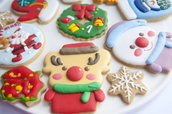 Gingerbread Cookies Icing Christmas — Stock Photo, Image