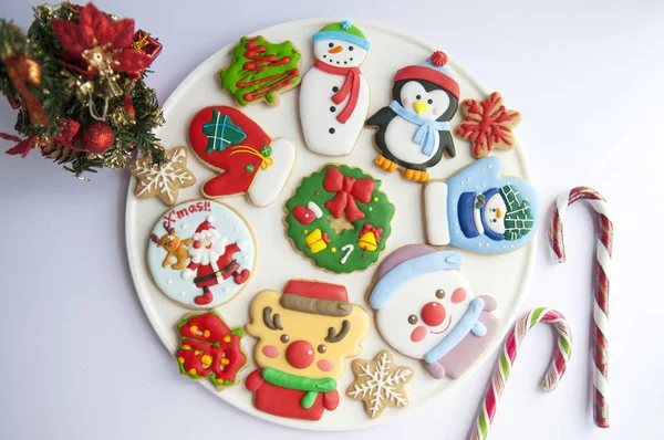 Gingerbread Cookies Icing Christmas — Stock Photo, Image