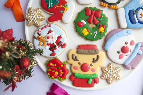 Gingerbread Cookies Icing Christmas — Stock Photo, Image