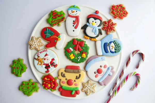 Lebkuchen Zuckerguss Für Weihnachten — Stockfoto