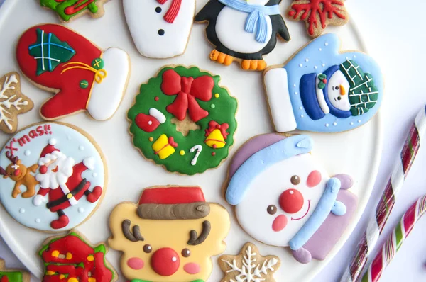 Gingerbread Cookies Icing Christmas — Stock Photo, Image