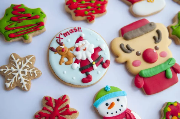 Gingerbread Cookies Icing Christmas — Stock Photo, Image