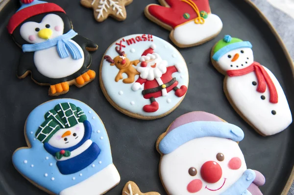 Gingerbread Cookies Icing Christmas — Stock Photo, Image