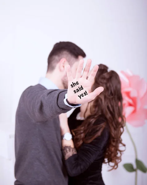 Storia d'amore, ragazza e uomo Fotografia Stock