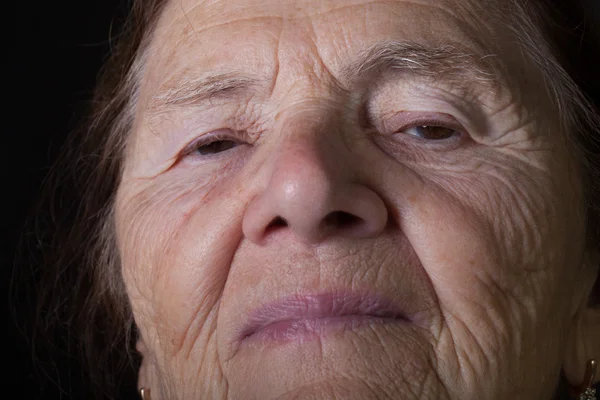 Portrait of elderly woman. Arrogance — Stock Photo, Image