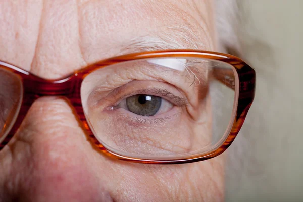 Porträt einer älteren Frau mit Brille — Stockfoto