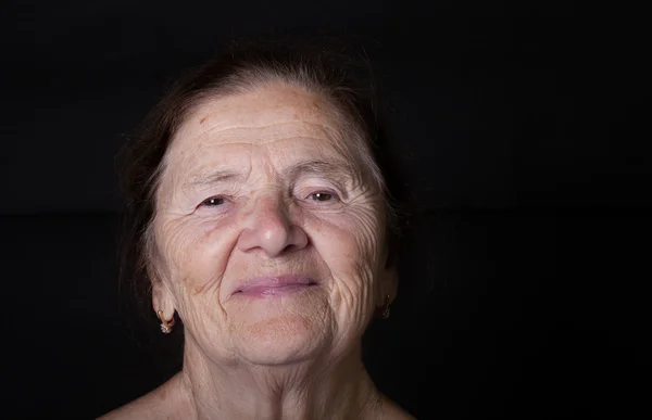 Portrait of elderly woman. Smile — Stock Photo, Image