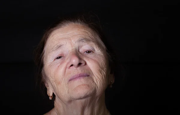 Portrait of elderly woman. Arrogance — Stock Photo, Image