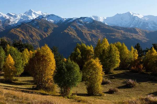 Svaneti içinde güzel sonbahar dağ manzarası. Gürcistan — Stok fotoğraf
